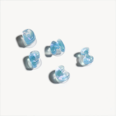 Mini Glitter Jelly Bubble Letter Shoe Charms in Blue Jelly Glitter