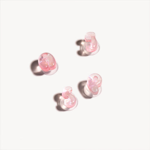 Mini Glitter Jelly Bubble Letter Shoe Charms in Pink Jelly Glitter