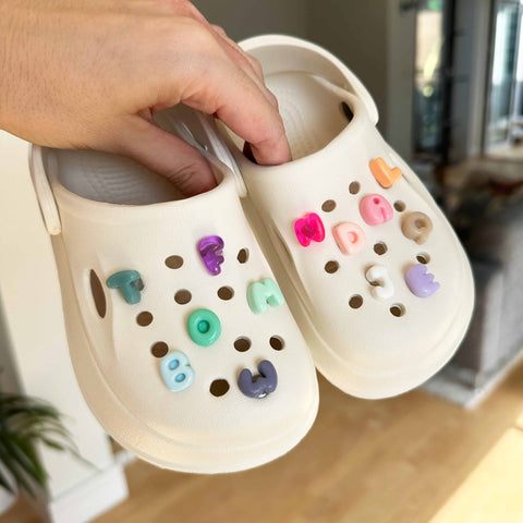 Customisable Mini Bubble Letter Shoe Charms