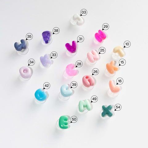 Customisable Mini Bubble Letter Shoe Charms