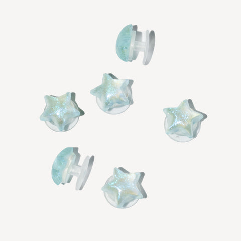 Mini Glitter Star Shoe Charms in Blue