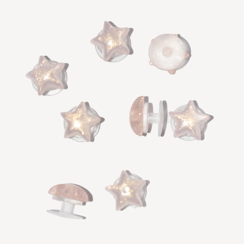 Mini Glitter Star Shoe Charms in Orange
