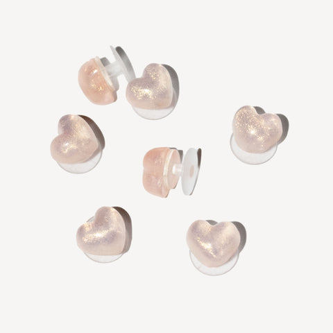 Mini Glitter Heart Shoe Charms in Orange