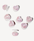 Mini Glitter Heart Shoe Charms in Pink