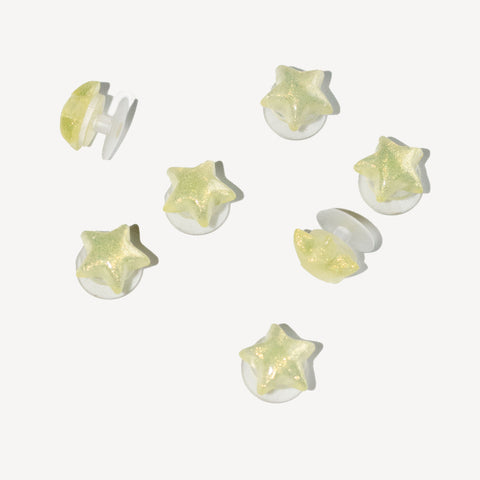 Mini Glitter Star Shoe Charms in Yellow