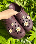Cream Multi Size Flowers Shoe Charms Set