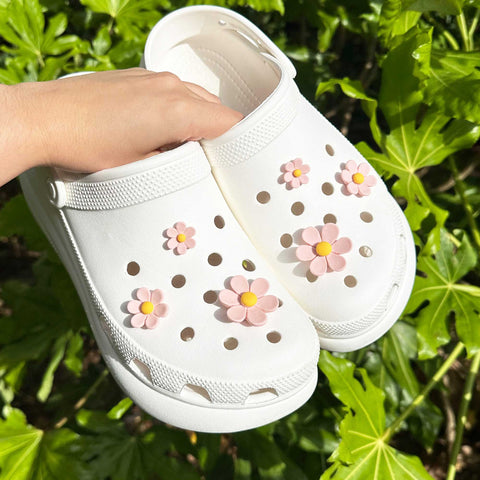 Baby Pink Multi Size Flowers Shoe Charms Set