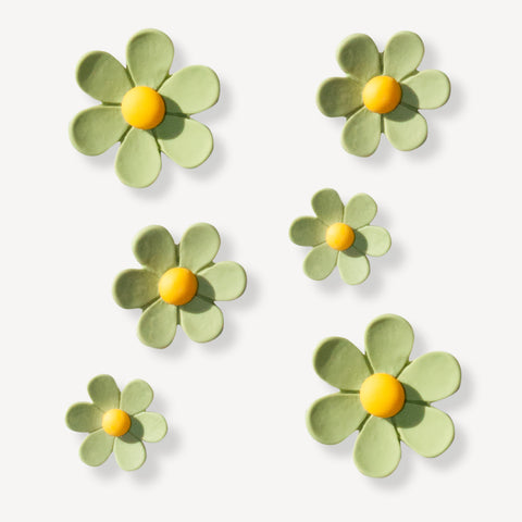 Sage Green Multi Size Flowers Shoe Charms Set