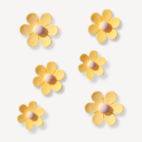 Yellow Multi Size Flowers Shoe Charms Set