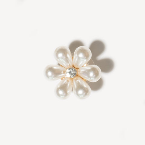 Bling Pearl Flower Shoe Charms - Small Flower
