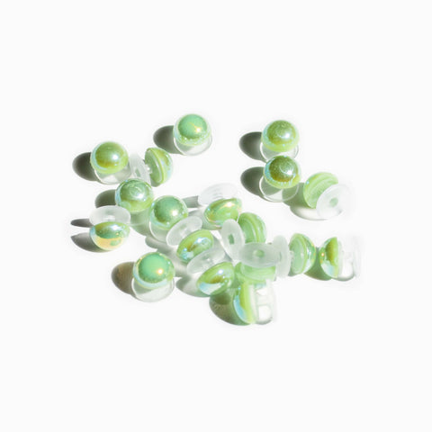 Pearl Shoe Charms in Apple Green Aurora