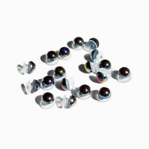 Pearl Shoe Charms in Black Aurora
