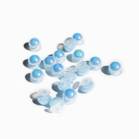 Pearl Shoe Charms in Blue Aurora