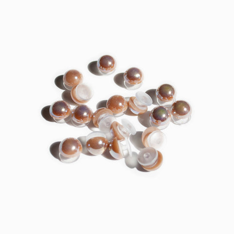 Pearl Shoe Charms in Brown Aurora
