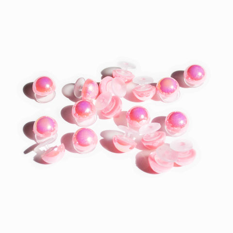 Pearl Shoe Charms in Hot Pink Aurora