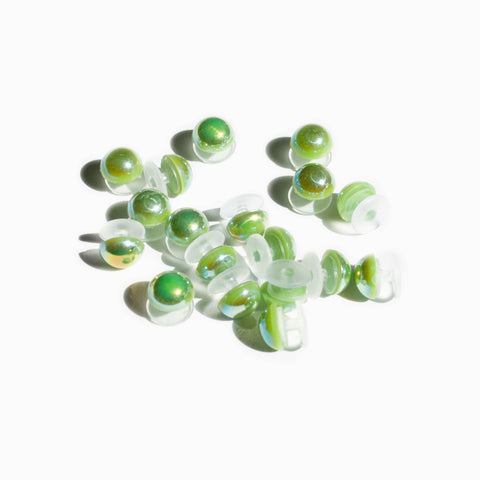 Pearl Shoe Charms in Olive Aurora