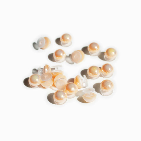 Pearl Shoe Charms in Orange Aurora