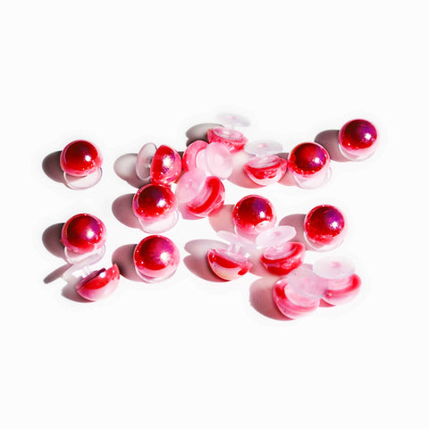 Pearl Shoe Charms in Red Aurora
