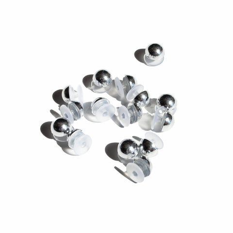 Pearl Shoe Charms in Silver Chrome
