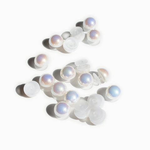 Pearl Shoe Charms in White Aurora