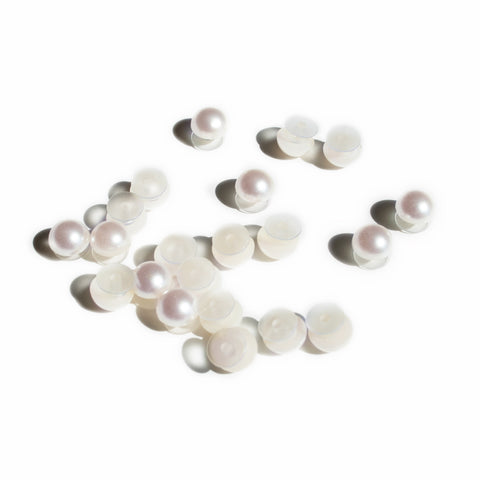 Pearl Shoe Charms in White Satin