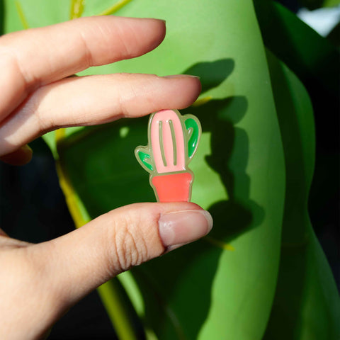 Pink Cactus Plant Shoe Charm