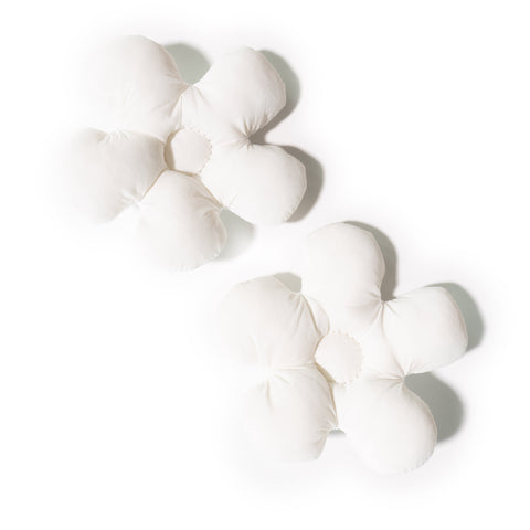 Pair of Plush Flower Shoe Charms in White