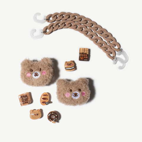 Plushy Brown Bear Shoe Charm Set | Matte Shoe Chains | Jelly Bear Set