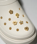 Set of 5 Bling Rhinestone Decorative Shoe Charms in Gold