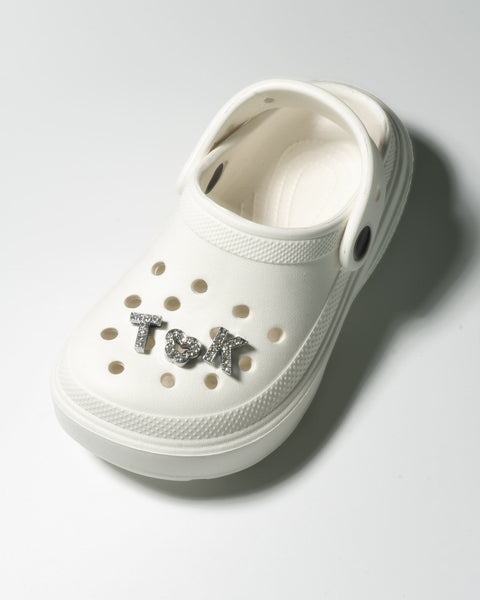 Bling Rhinestone Number Shoe Charms in Silver