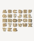 Bling Rhinestone Letter Shoe Charms in Gold