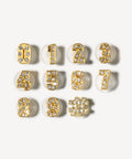 Bling Rhinestone Number Shoe Charms in Gold