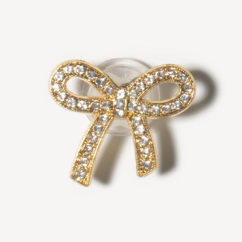 Bow Bling Rhinestone Decorative Shoe Charms in Gold