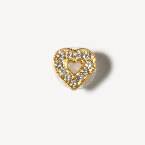 Heart Bling Rhinestone Decorative Shoe Charms in Gold