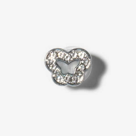 Butterfly Bling Rhinestone Decorative Shoe Charms in Silver