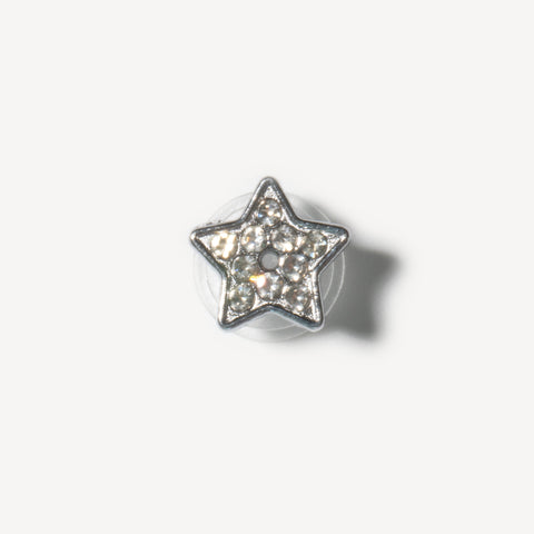 Star Bling Rhinestone Decorative Shoe Charms in Silver