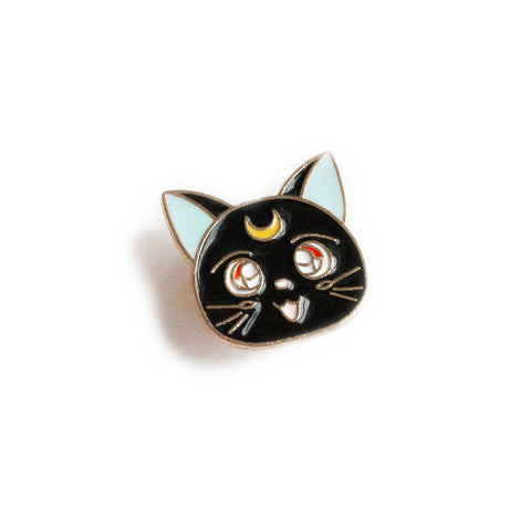 Sailor Moon Metal Enamel Cat Charm - Luna Head