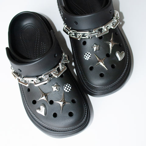 Pair of Chunky Silver Shoe Chains
